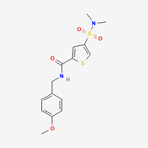 molecular formula C15H18N2O4S2 B5518037 4-[(二甲氨基)磺酰基]-N-(4-甲氧基苄基)-2-噻吩甲酰胺 