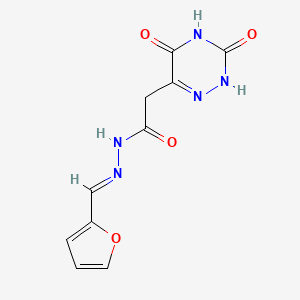 molecular formula C10H9N5O4 B5518039 2-(3,5-dioxo-2,3,4,5-tetrahydro-1,2,4-triazin-6-yl)-N'-(2-furylmethylene)acetohydrazide 