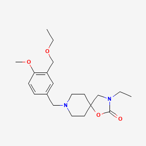 molecular formula C20H30N2O4 B5518053 8-[3-(ethoxymethyl)-4-methoxybenzyl]-3-ethyl-1-oxa-3,8-diazaspiro[4.5]decan-2-one 