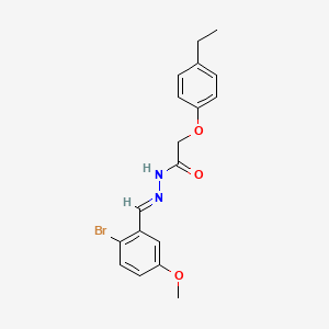 molecular formula C18H19BrN2O3 B5518062 N'-(2-bromo-5-methoxybenzylidene)-2-(4-ethylphenoxy)acetohydrazide 