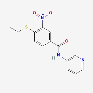 molecular formula C14H13N3O3S B5518080 4-(ethylthio)-3-nitro-N-3-pyridinylbenzamide 