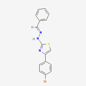 molecular formula C16H12BrN3S B5518088 苯甲醛[4-(4-溴苯基)-1,3-噻唑-2-基]腙 