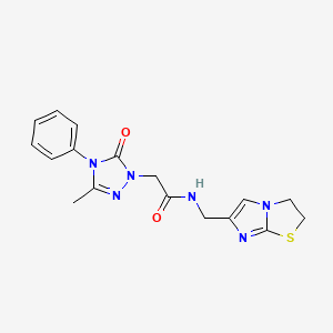 N-(2,3-dihydroimidazo[2,1-b][1,3]thiazol-6-ylmethyl)-2-(3-methyl-5-oxo-4-phenyl-4,5-dihydro-1H-1,2,4-triazol-1-yl)acetamide