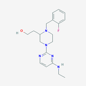 2-[4-[4-(ethylamino)-2-pyrimidinyl]-1-(2-fluorobenzyl)-2-piperazinyl]ethanol