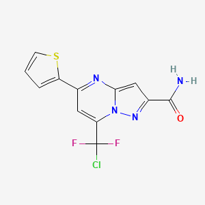 molecular formula C12H7ClF2N4OS B5518110 7-[chloro(difluoro)methyl]-5-(2-thienyl)pyrazolo[1,5-a]pyrimidine-2-carboxamide 