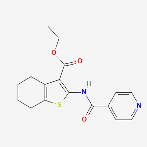 molecular formula C17H18N2O3S B5518114 ethyl 2-(isonicotinoylamino)-4,5,6,7-tetrahydro-1-benzothiophene-3-carboxylate 
