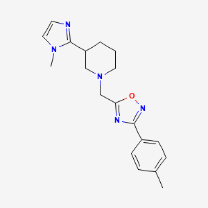 molecular formula C19H23N5O B5518135 3-(1-methyl-1H-imidazol-2-yl)-1-{[3-(4-methylphenyl)-1,2,4-oxadiazol-5-yl]methyl}piperidine 