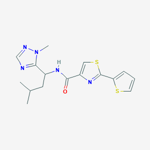 molecular formula C16H19N5OS2 B5518172 N-[3-甲基-1-(1-甲基-1H-1,2,4-三唑-5-基)丁基]-2-(2-噻吩基)-1,3-噻唑-4-甲酰胺 