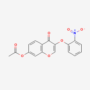 molecular formula C17H11NO7 B5518179 3-(2-nitrophenoxy)-4-oxo-4H-chromen-7-yl acetate CAS No. 137988-20-6