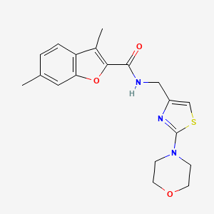 molecular formula C19H21N3O3S B5518182 3,6-dimethyl-N-{[2-(4-morpholinyl)-1,3-thiazol-4-yl]methyl}-1-benzofuran-2-carboxamide 