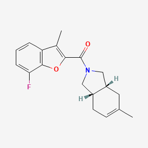 molecular formula C19H20FNO2 B5518195 (3aR*,7aS*)-2-[(7-fluoro-3-methyl-1-benzofuran-2-yl)carbonyl]-5-methyl-2,3,3a,4,7,7a-hexahydro-1H-isoindole 