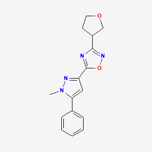 5-(1-methyl-5-phenyl-1H-pyrazol-3-yl)-3-(tetrahydrofuran-3-yl)-1,2,4-oxadiazole