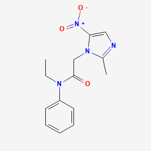 molecular formula C14H16N4O3 B5518210 N-ethyl-2-(2-methyl-5-nitro-1H-imidazol-1-yl)-N-phenylacetamide 