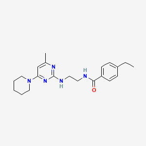 4-ethyl-N-(2-{[4-methyl-6-(1-piperidinyl)-2-pyrimidinyl]amino}ethyl)benzamide