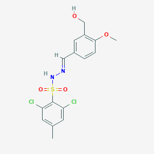 molecular formula C16H16Cl2N2O4S B5518231 2,6-二氯-N'-[3-(羟甲基)-4-甲氧基亚苄基]-4-甲基苯磺酰肼 