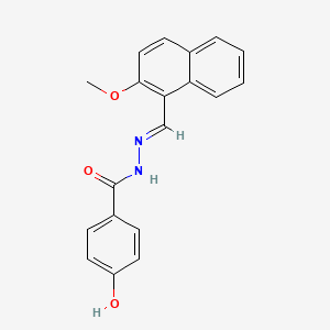 molecular formula C19H16N2O3 B5518239 4-hydroxy-N'-[(2-methoxy-1-naphthyl)methylene]benzohydrazide 