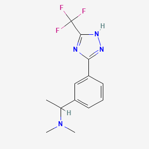 molecular formula C13H15F3N4 B5518244 N,N-dimethyl-1-{3-[5-(trifluoromethyl)-1H-1,2,4-triazol-3-yl]phenyl}ethanamine 