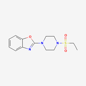 molecular formula C13H17N3O3S B5518248 2-[4-(ethylsulfonyl)piperazin-1-yl]-1,3-benzoxazole 