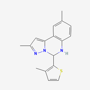 molecular formula C17H17N3S B5518266 2,9-dimethyl-5-(3-methyl-2-thienyl)-5,6-dihydropyrazolo[1,5-c]quinazoline 