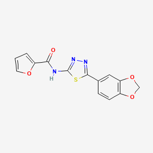 molecular formula C14H9N3O4S B5518270 N-[5-(1,3-苯并二氧杂环-5-基)-1,3,4-噻二唑-2-基]-2-呋喃酰胺 
