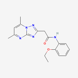 molecular formula C17H19N5O2 B5518273 2-(5,7-dimethyl[1,2,4]triazolo[1,5-a]pyrimidin-2-yl)-N-(2-ethoxyphenyl)acetamide 