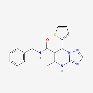 molecular formula C18H17N5OS B5518279 N-benzyl-5-methyl-7-(2-thienyl)-4,7-dihydro[1,2,4]triazolo[1,5-a]pyrimidine-6-carboxamide 