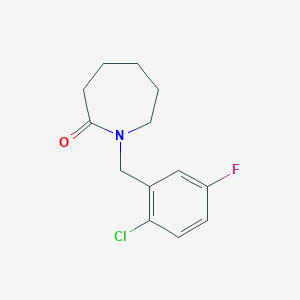 molecular formula C13H15ClFNO B5518290 1-(2-chloro-5-fluorobenzyl)azepan-2-one 