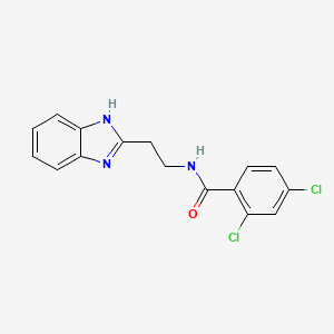 molecular formula C16H13Cl2N3O B5518300 N-[2-(1H-benzimidazol-2-yl)ethyl]-2,4-dichlorobenzamide 
