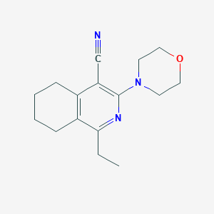 molecular formula C16H21N3O B5518325 1-ethyl-3-(4-morpholinyl)-5,6,7,8-tetrahydro-4-isoquinolinecarbonitrile 