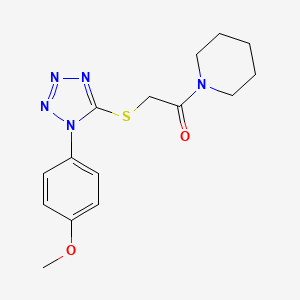 molecular formula C15H19N5O2S B5518331 1-({[1-(4-methoxyphenyl)-1H-tetrazol-5-yl]thio}acetyl)piperidine 
