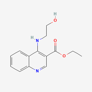 molecular formula C14H16N2O3 B5518341 ethyl 4-[(2-hydroxyethyl)amino]-3-quinolinecarboxylate 
