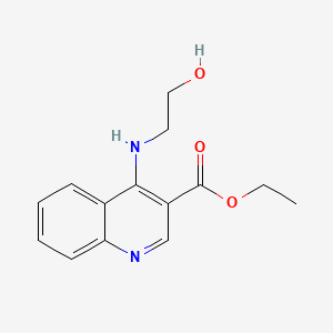 molecular formula C14H16N2O3 B5518341 4-[(2-羟乙基)氨基]-3-喹啉甲酸乙酯 