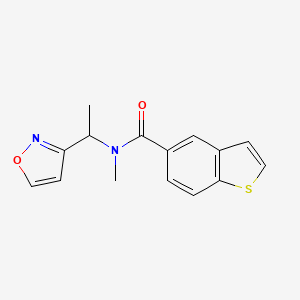 molecular formula C15H14N2O2S B5518353 N-[1-(3-isoxazolyl)ethyl]-N-methyl-1-benzothiophene-5-carboxamide 