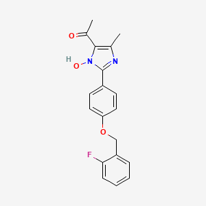 molecular formula C19H17FN2O3 B5518368 1-(2-{4-[(2-氟苄基)氧基]苯基}-1-羟基-4-甲基-1H-咪唑-5-基)乙酮 