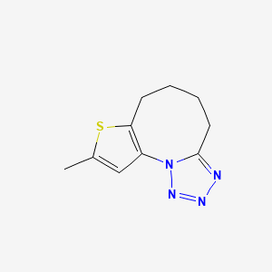 molecular formula C10H12N4S B5518375 9-甲基-4,5,6,7-四氢四唑并[1,5-a]噻吩[2,3-g]氮杂环辛烯 