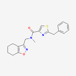 molecular formula C20H21N3O2S B5518405 2-benzyl-N-methyl-N-(4,5,6,7-tetrahydro-1,2-benzisoxazol-3-ylmethyl)-1,3-thiazole-4-carboxamide 
