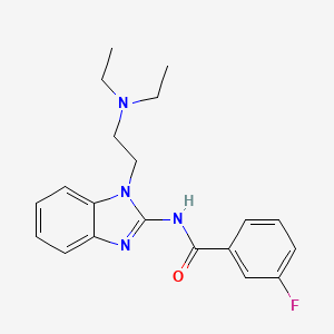 molecular formula C20H23FN4O B5518431 N-{1-[2-(diethylamino)ethyl]-1H-benzimidazol-2-yl}-3-fluorobenzamide 