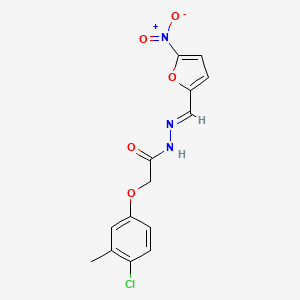 molecular formula C14H12ClN3O5 B5518442 2-(4-chloro-3-methylphenoxy)-N'-[(5-nitro-2-furyl)methylene]acetohydrazide 