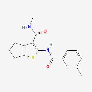 molecular formula C17H18N2O2S B5518453 N-methyl-2-[(3-methylbenzoyl)amino]-5,6-dihydro-4H-cyclopenta[b]thiophene-3-carboxamide 