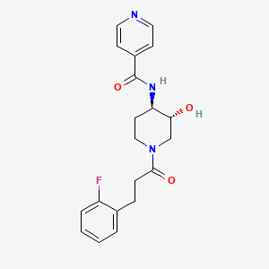 molecular formula C20H22FN3O3 B5518464 N-{(3R*,4R*)-1-[3-(2-fluorophenyl)propanoyl]-3-hydroxypiperidin-4-yl}isonicotinamide 