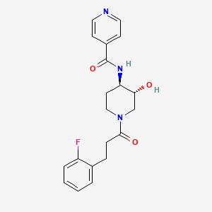 molecular formula C20H22FN3O3 B5518464 N-{(3R*,4R*)-1-[3-(2-氟苯基)丙酰]-3-羟基哌啶-4-基}异烟酰胺 