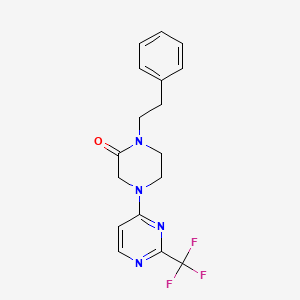 molecular formula C17H17F3N4O B5518484 1-(2-phenylethyl)-4-[2-(trifluoromethyl)pyrimidin-4-yl]piperazin-2-one 