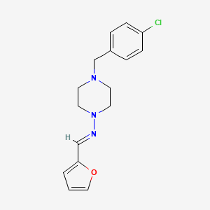 molecular formula C16H18ClN3O B5518499 4-(4-chlorobenzyl)-N-(2-furylmethylene)-1-piperazinamine 