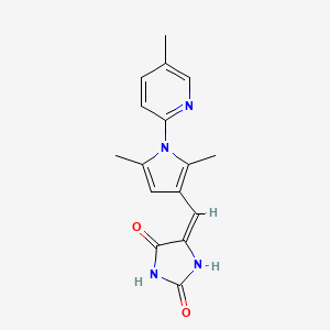 molecular formula C16H16N4O2 B5518511 5-{[2,5-二甲基-1-(5-甲基-2-吡啶基)-1H-吡咯-3-基]亚甲基}-2,4-咪唑烷二酮 