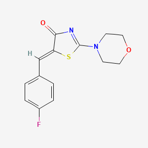 molecular formula C14H13FN2O2S B5518517 5-(4-fluorobenzylidene)-2-(4-morpholinyl)-1,3-thiazol-4(5H)-one 
