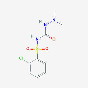 molecular formula C9H12ClN3O3S B5518528 N-[(2-chlorophenyl)sulfonyl]-2,2-dimethylhydrazinecarboxamide 