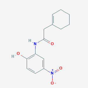 molecular formula C14H16N2O4 B5518535 2-(1-cyclohexen-1-yl)-N-(2-hydroxy-5-nitrophenyl)acetamide 