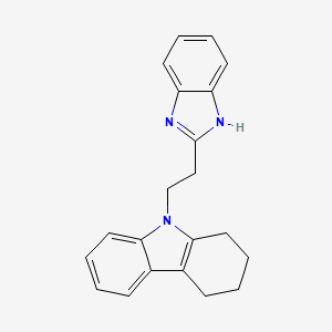 molecular formula C21H21N3 B5518539 9-[2-(1H-benzimidazol-2-yl)ethyl]-2,3,4,9-tetrahydro-1H-carbazole 