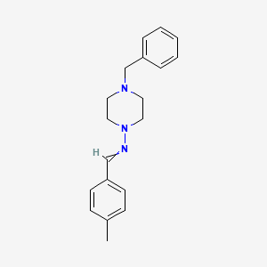 4-benzyl-N-(4-methylbenzylidene)-1-piperazinamine
