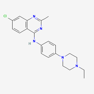 molecular formula C21H24ClN5 B5518551 7-chloro-N-[4-(4-ethyl-1-piperazinyl)phenyl]-2-methyl-4-quinazolinamine 